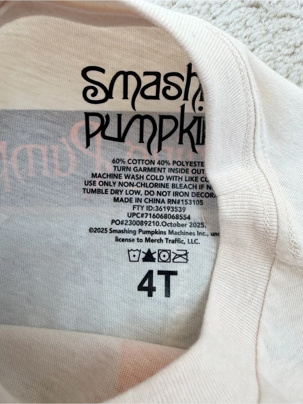 Smashing Pumpkins Toddler Size 4T Short Sleeve Graphic Vintage Band Tee